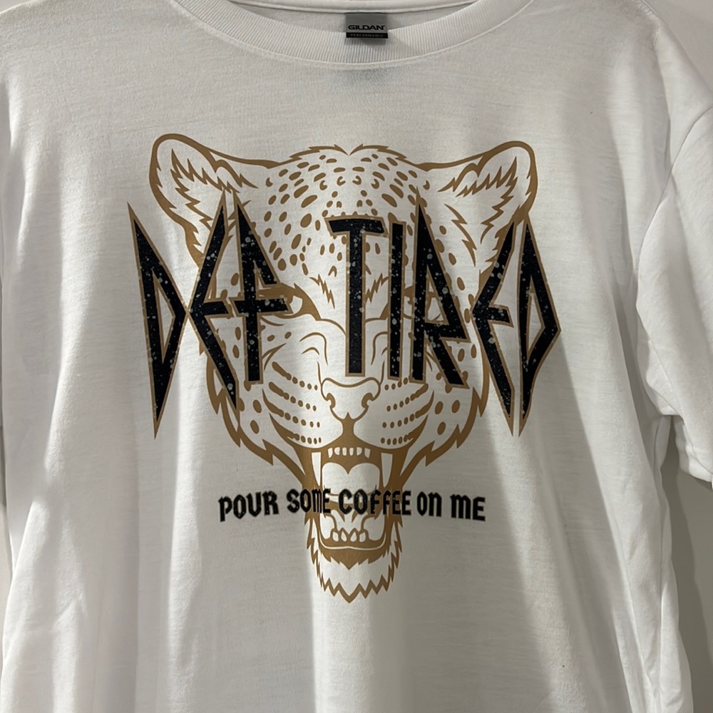 NBW Def Leppard Def Tired Pour Some Coffee on Me Band Tee